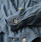 Indigo Khadi OX 908 Cruise Shirt Detail