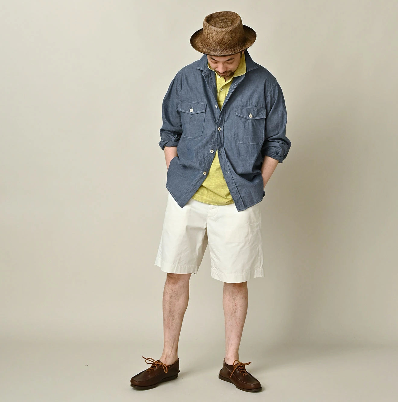 Indigo Khadi OX 908 Cruise Shirt Male Model