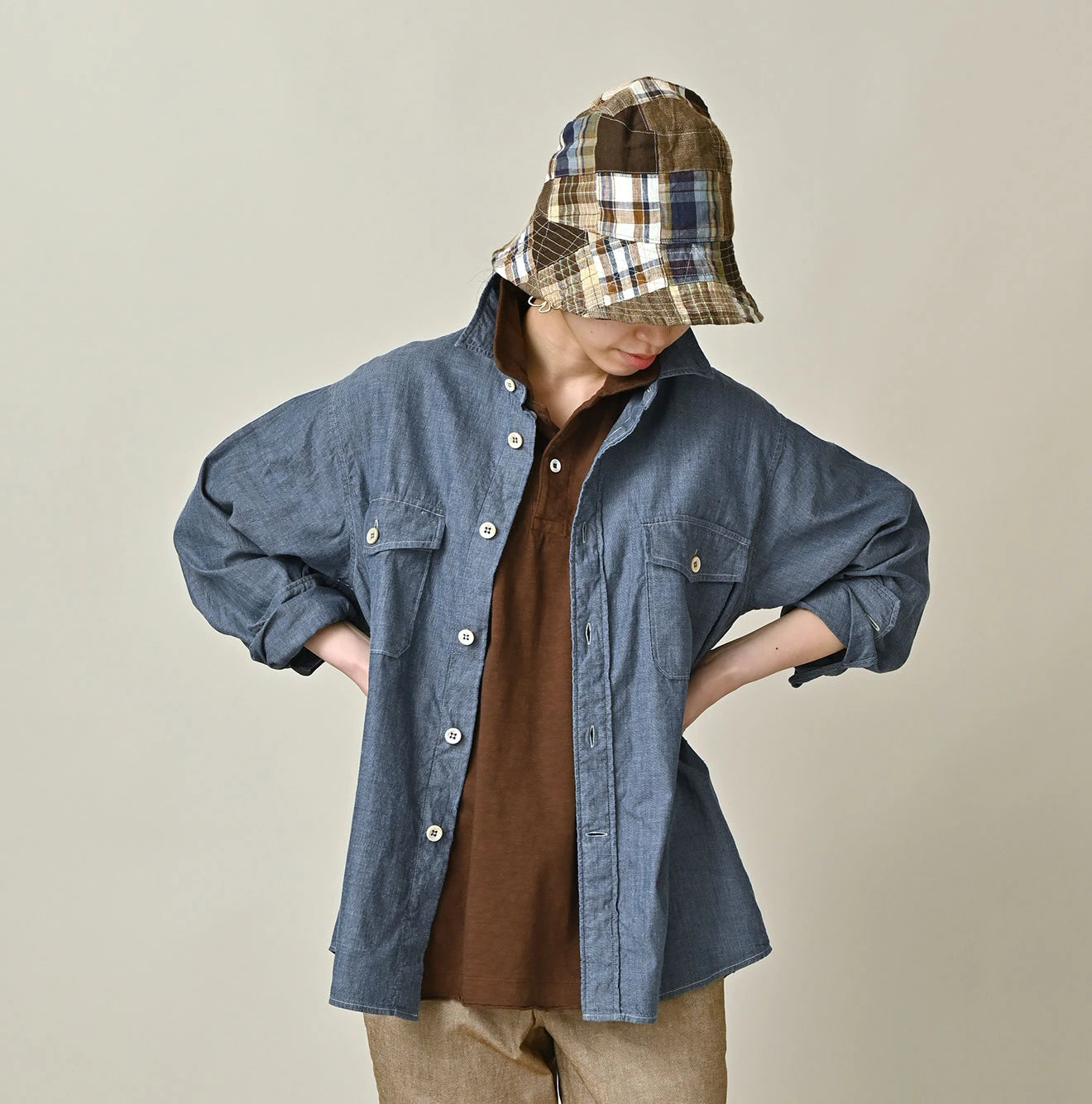 Indigo Khadi OX 908 Cruise Shirt Female Model