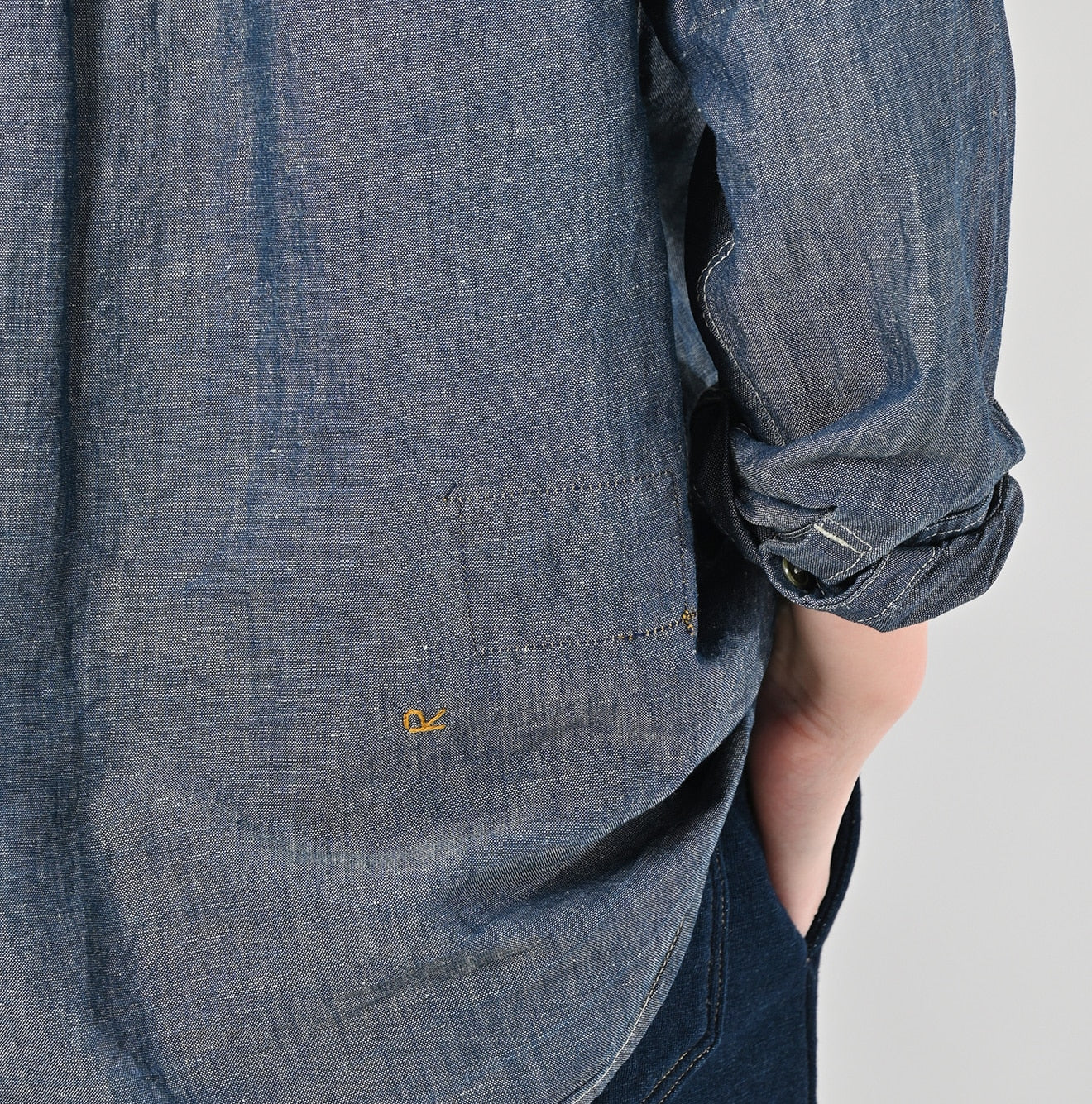 Cotton Linen Ruri Dungaree 908 Neem Shirt Nou Detail