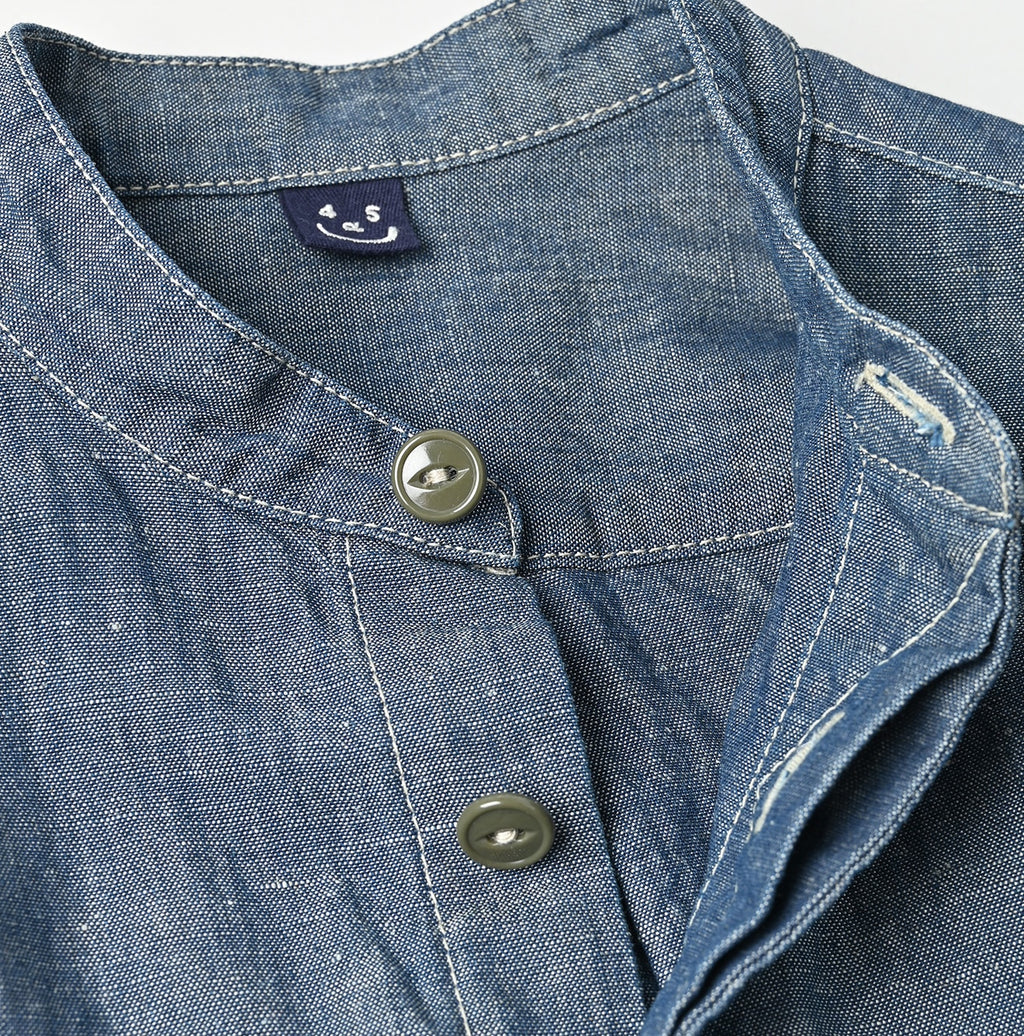 Cotton Linen Ruri Dungaree 908 Neem Shirt Nou Detail