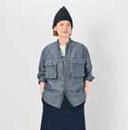 Cotton Linen Ruri Dungaree 908 Neem Shirt Nou Female Model