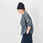 Cotton Linen Ruri Dungaree 908 Neem Shirt Nou Female Model