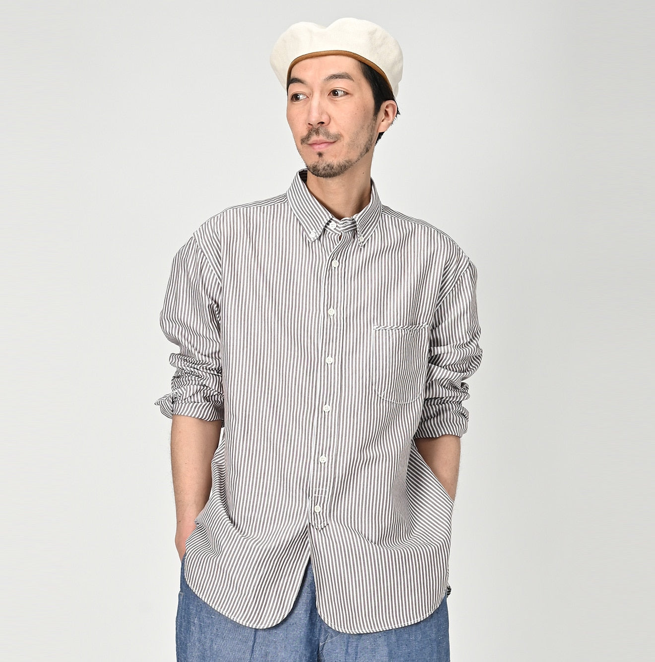 Usu OX Loafer 908 Button Down Shirt Male Model