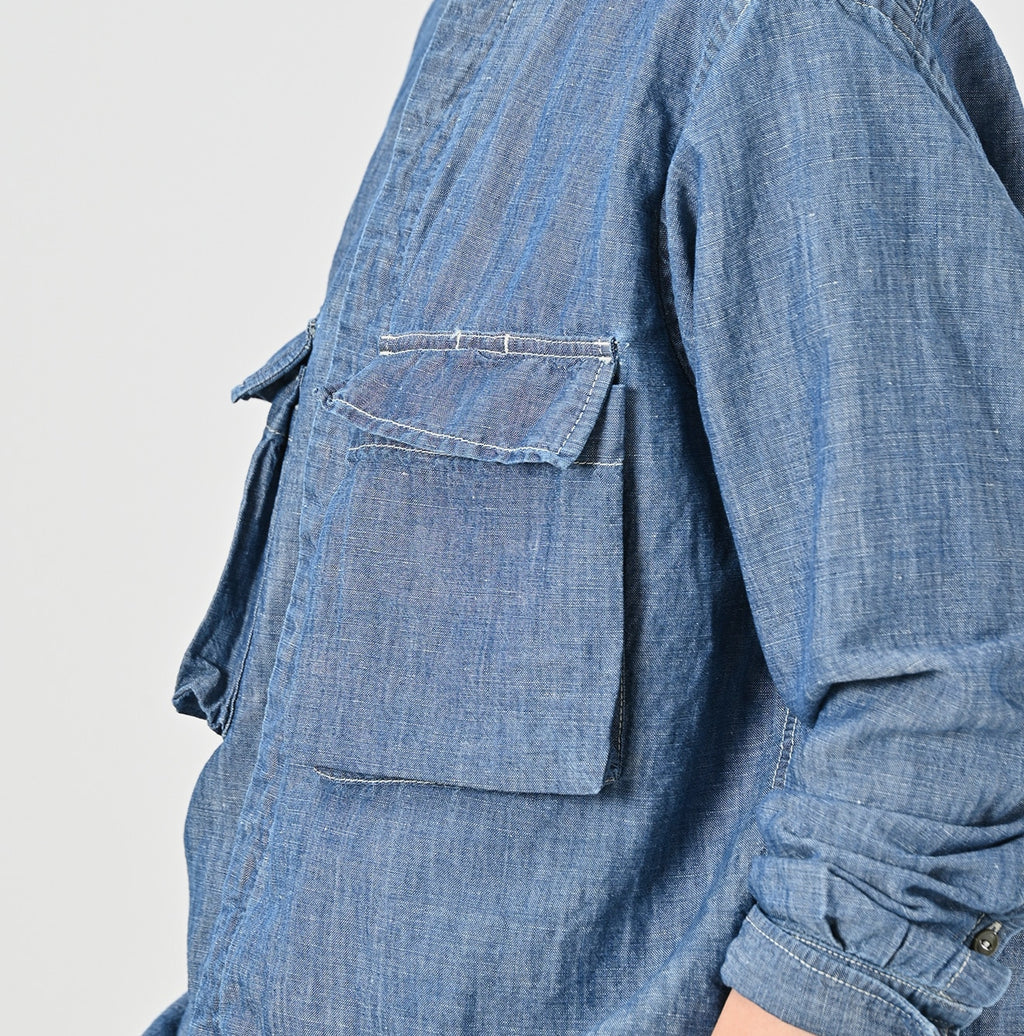 Cotton Linen Ruri Dungaree 908 Neem Shirt Zyu Detail