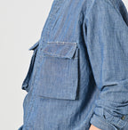 Cotton Linen Ruri Dungaree 908 Neem Shirt Zyu Detail