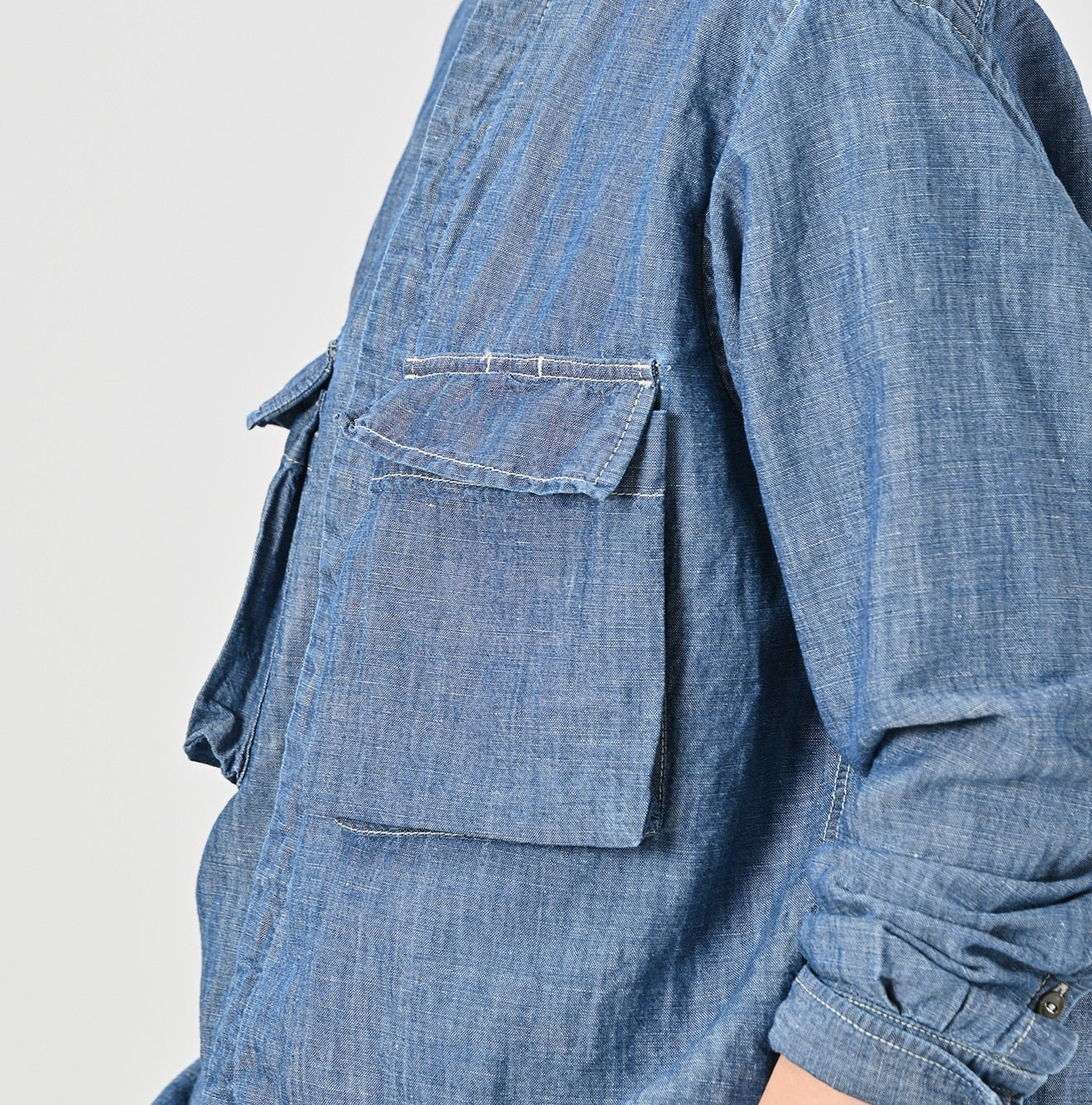 Cotton Linen Ruri Dungaree 908 Neem Shirt Zyu Detail