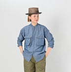 Cotton Linen Ruri Dungaree 908 Neem Shirt Zyu Female Model