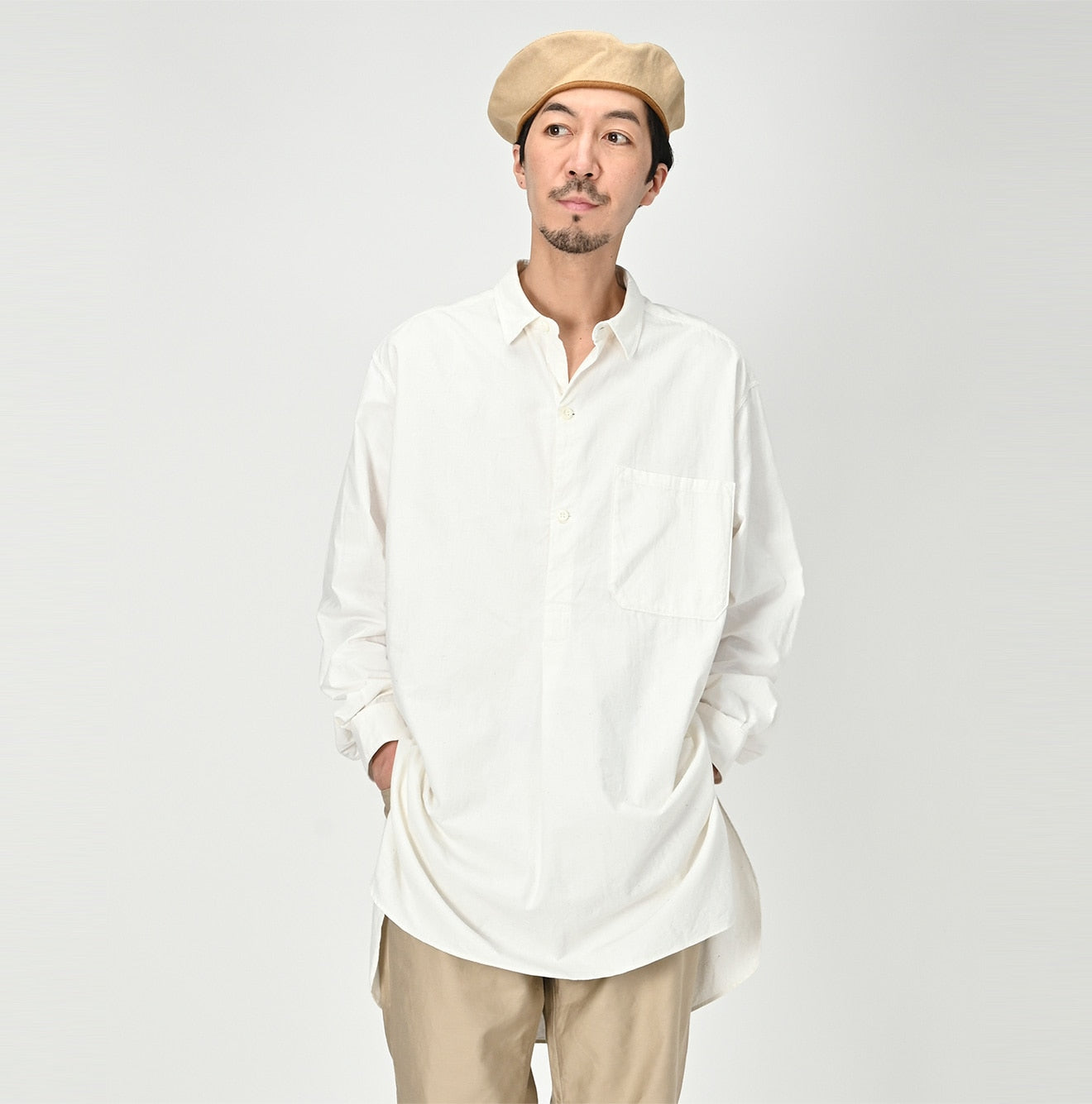 Khadi OX 908 Grandpa Pull Shirt Male Model