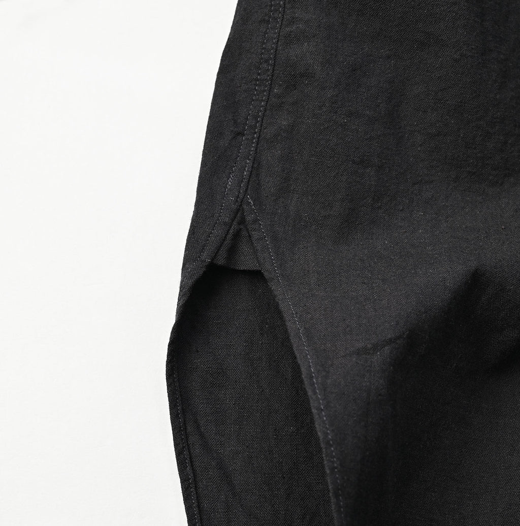Indigo Khadi OX 908 Grandpa Pull Shirt Sumi Detail