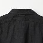 Indigo Khadi OX 908 Grandpa Pull Shirt Sumi Detail