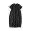 Linen Plant Dyed Half Sleeve Poyon Dress Bamboo Charcoal