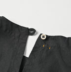 Plant Dyed Linen Half Sleeve POYON Dress Detail