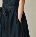 Mugihiko Denim Wrap Dress Zyu Detail