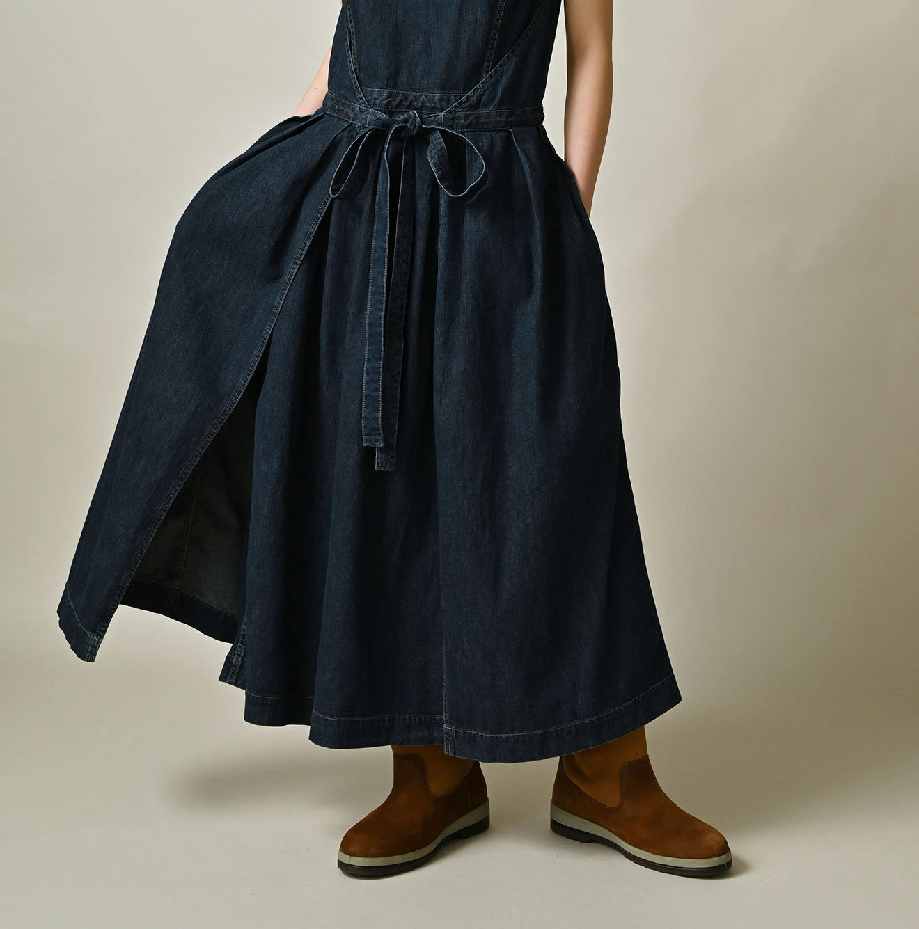 Mugihiko Denim Wrap Dress Zyu Detail