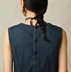 Mugihiko Denim Wrap Dress Zyu Detail
