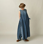 Mugihiko Denim Wrap Dress Zyu Female Model