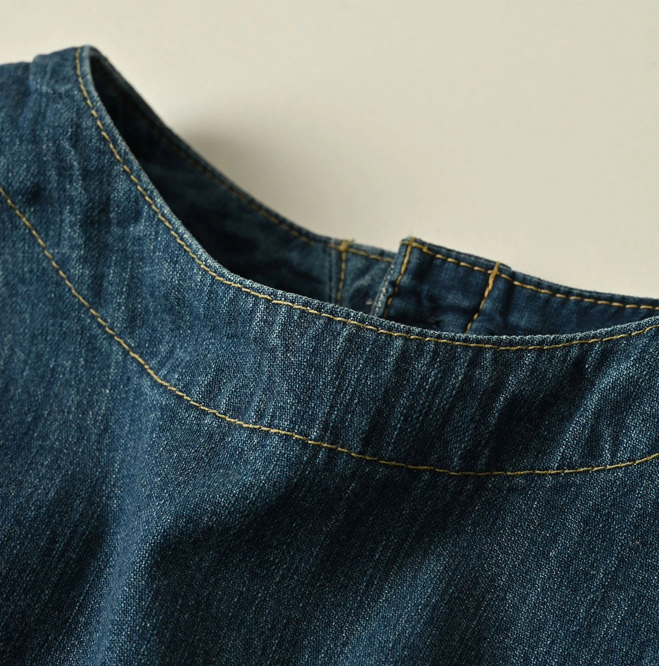 Mugihiko Denim Wrap Dress Zyu Detail