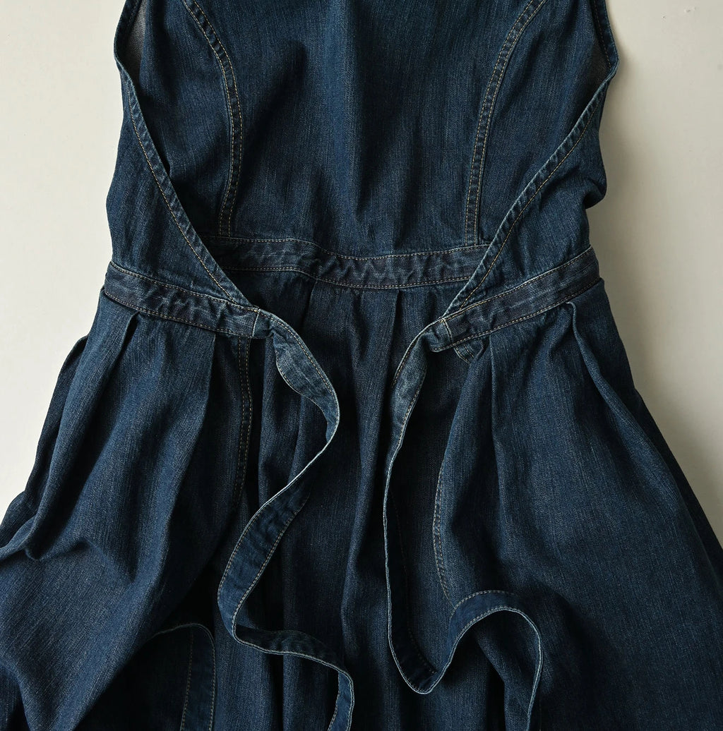 Mugihiko Denim Wrap Dress Zyu Detail