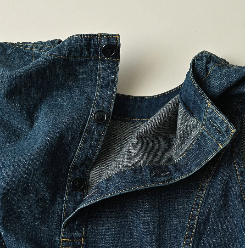 Mugihiko Denim Wrap Dress Zyu Detail