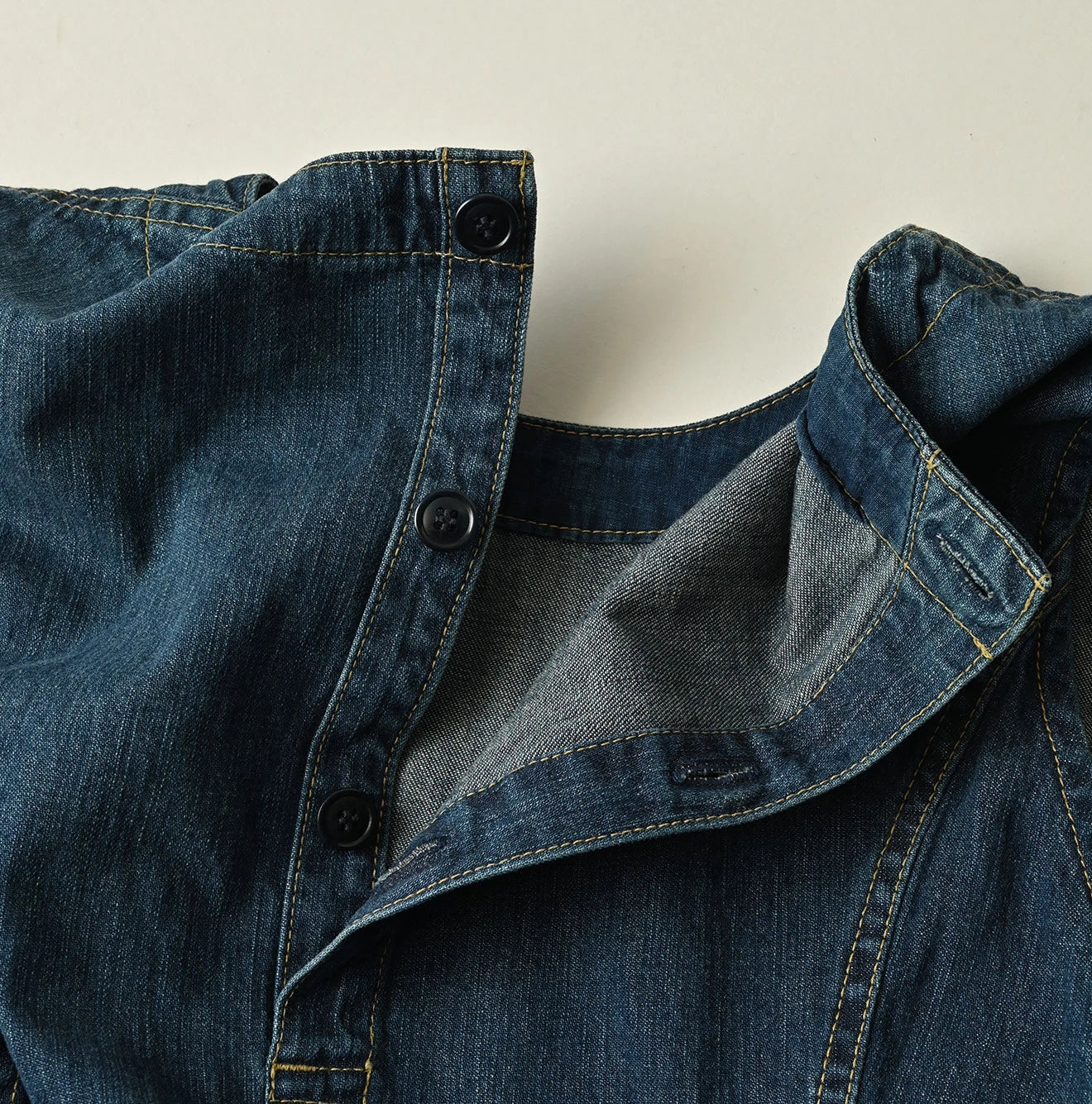 Mugihiko Denim Wrap Dress Zyu Detail