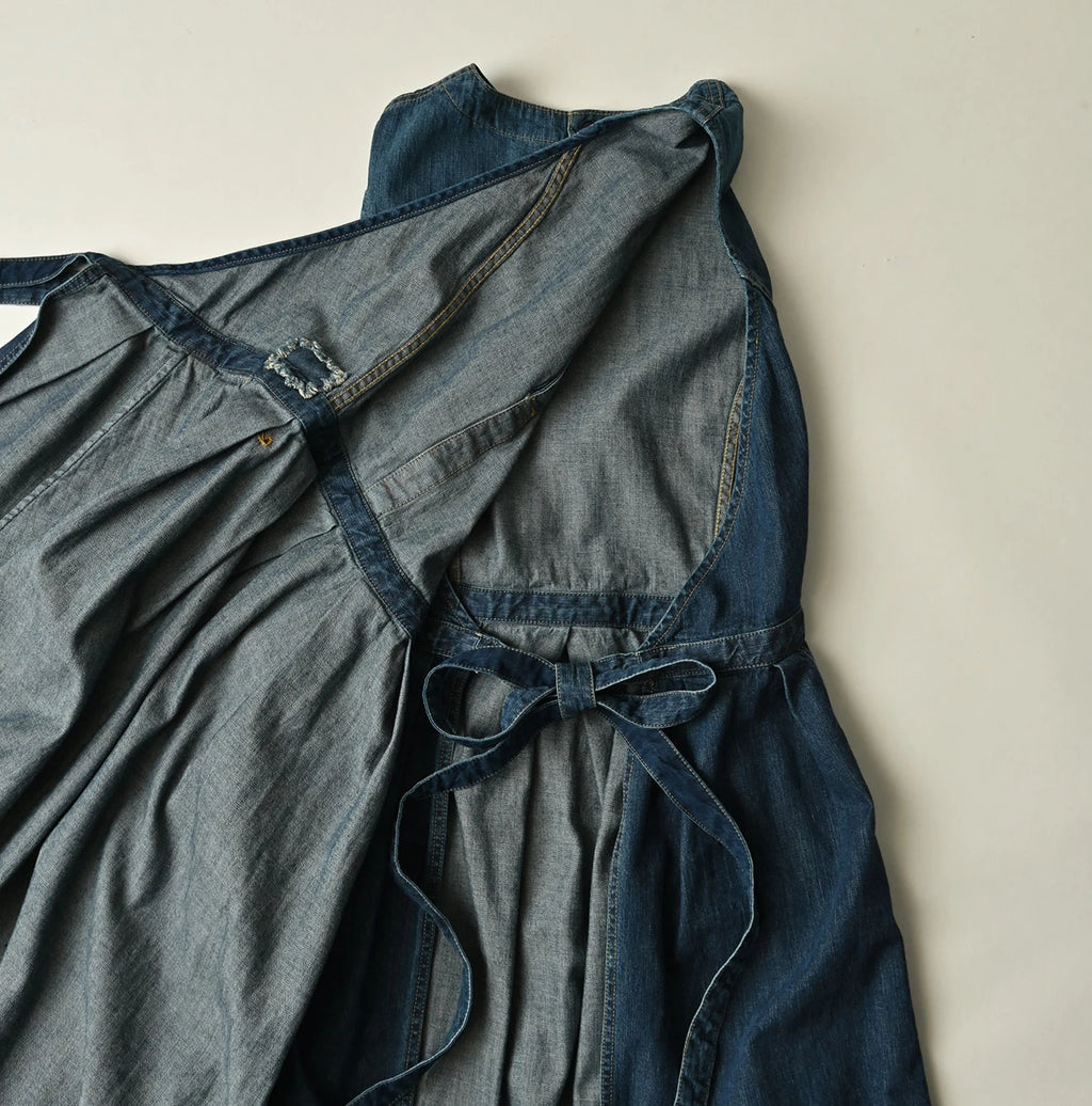 Mugihiko Denim Wrap Dress Zyu Detail