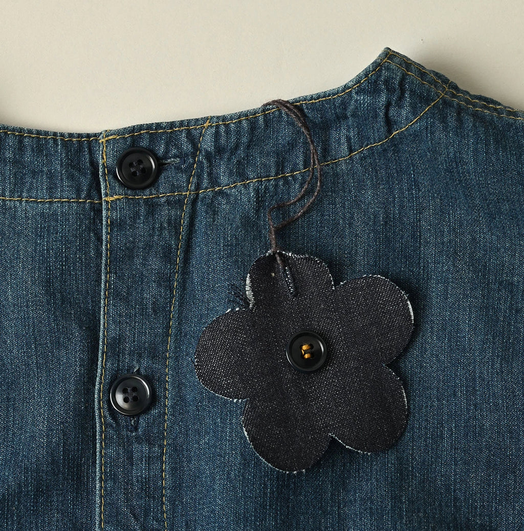 Mugihiko Denim Wrap Dress Zyu Detail