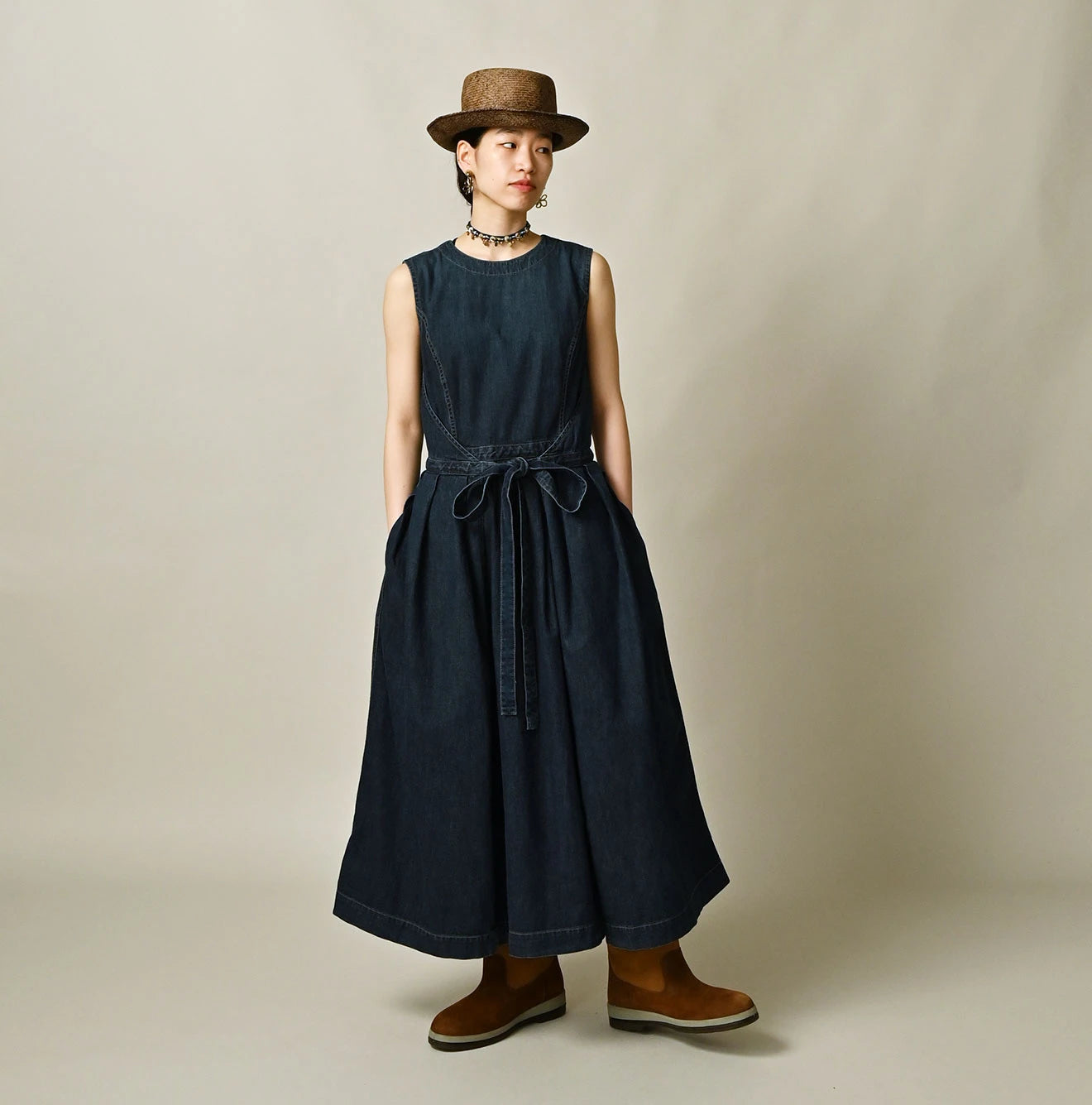 Mugihiko Denim Wrap Dress Zyu