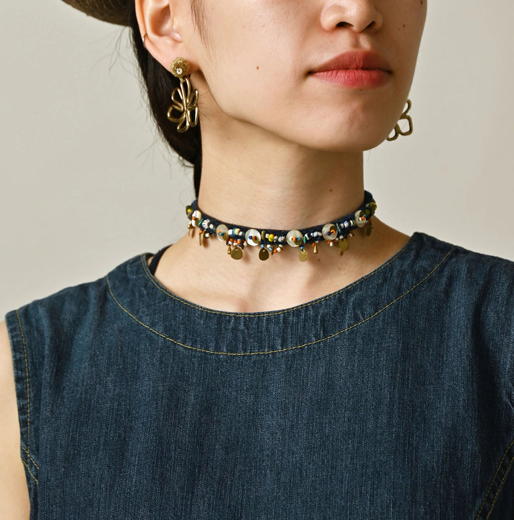 Mugihiko Denim Wrap Dress Zyu Detail