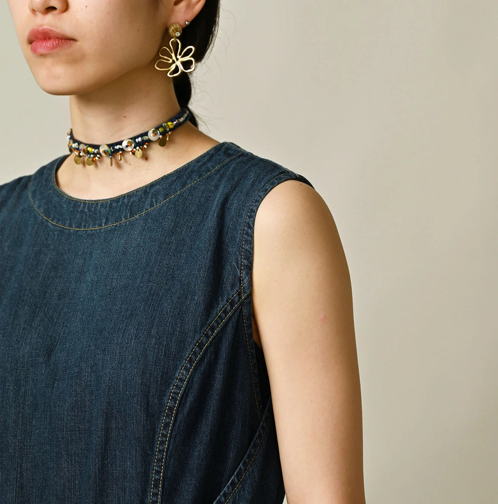 Mugihiko Denim Wrap Dress Zyu Detail