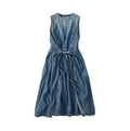 Mugihiko Denim Wrap Dress Tan