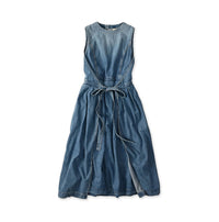 Mugihiko Denim Wrap Dress Tan