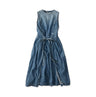 Mugihiko Denim Wrap Dress Tan