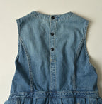 Mugihiko Denim Wrap Dress Tan Detail