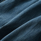 Mugihiko Denim Wrap Dress Tan Detail