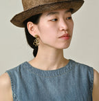 Mugihiko Denim Wrap Dress Tan Detail