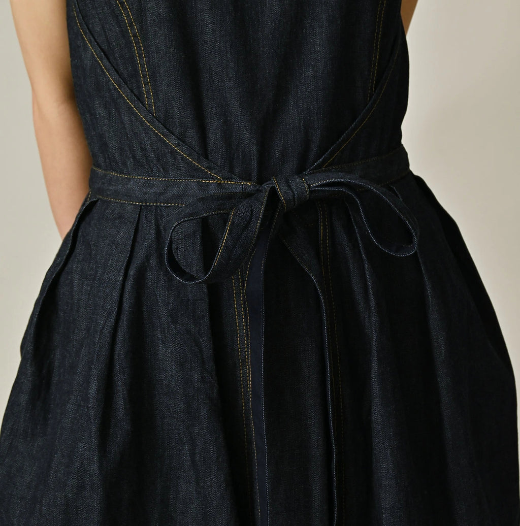 Mugihiko Denim Wrap Dress Nou Detail