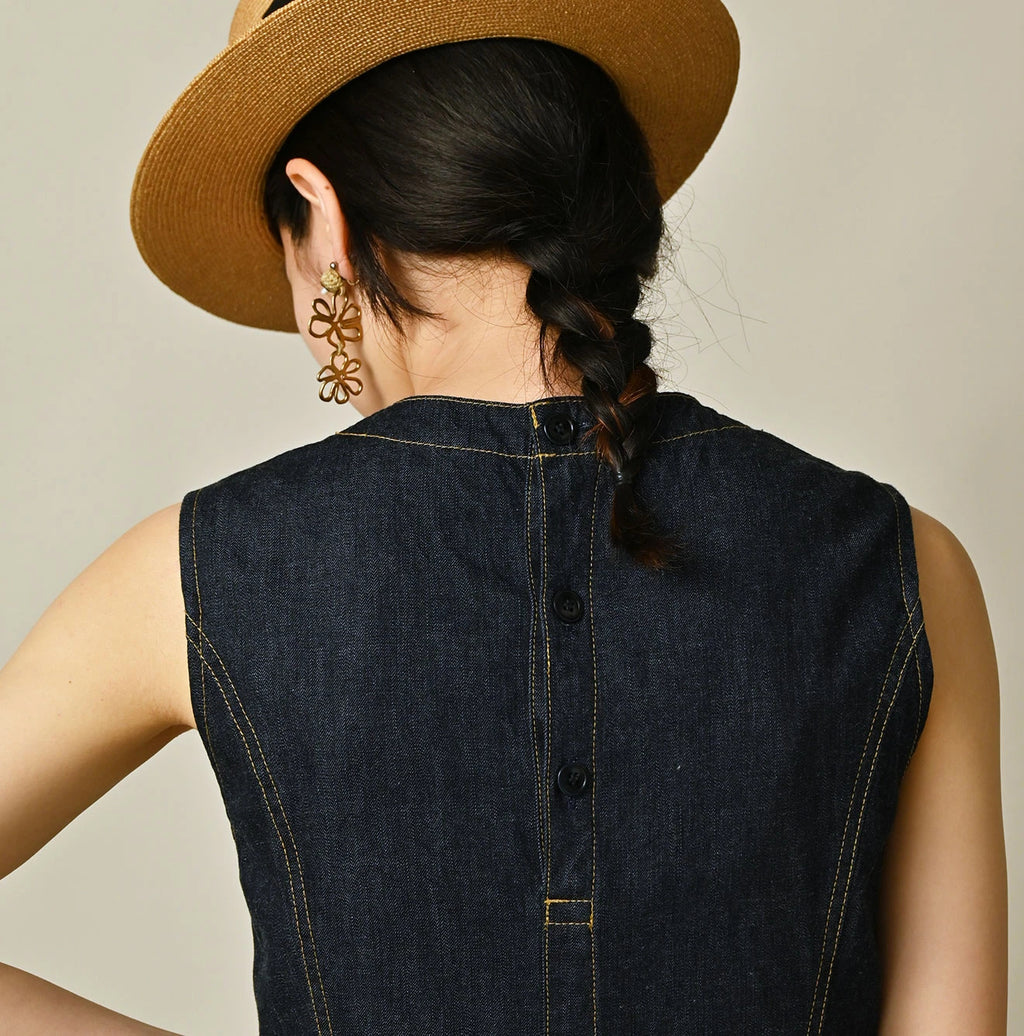 Mugihiko Denim Wrap Dress Nou Detail