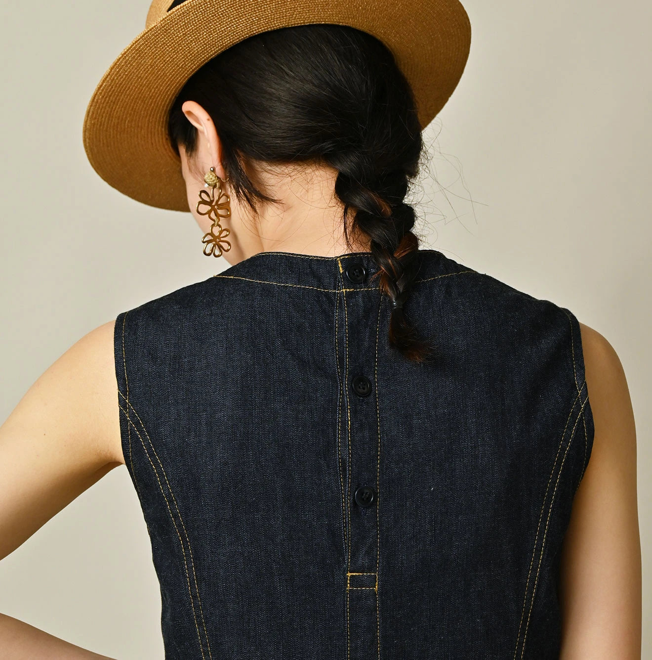 Mugihiko Denim Wrap Dress Nou Detail