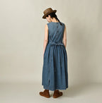 Mugihiko Denim Wrap Dress Nou Female Model