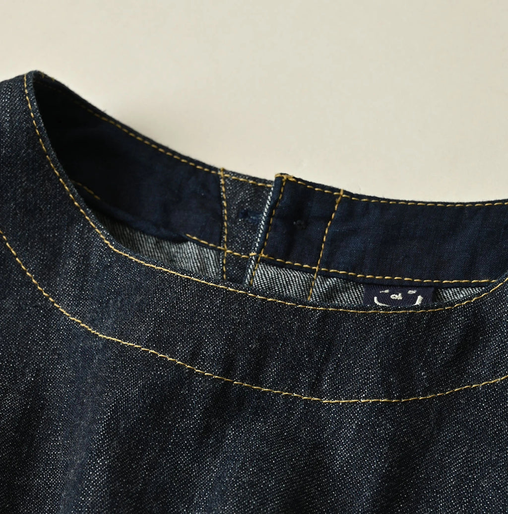 Mugihiko Denim Wrap Dress Nou Detail