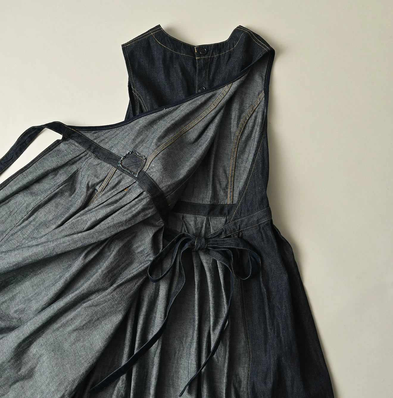 Mugihiko Denim Wrap Dress Nou Detail