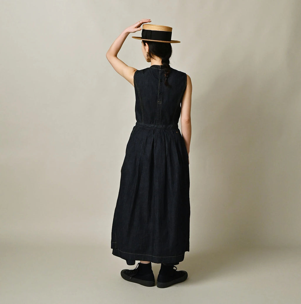 Mugihiko Denim Wrap Dress Nou Female Model