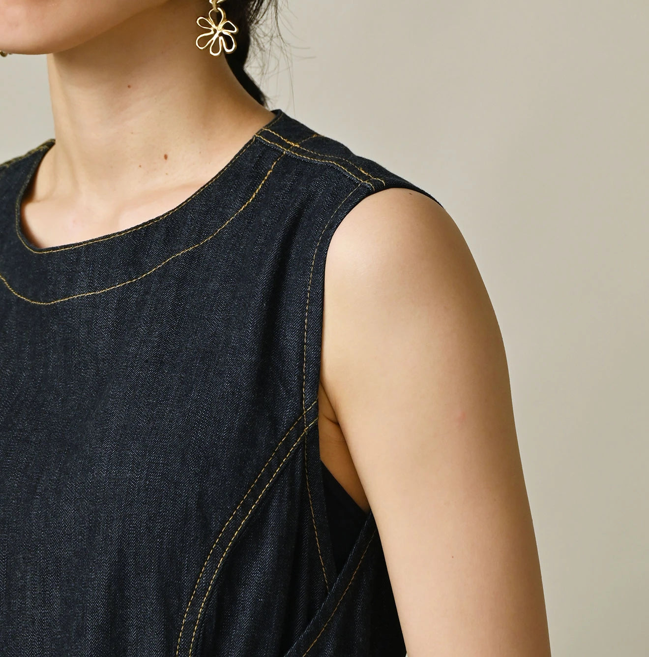 Mugihiko Denim Wrap Dress Nou Detail