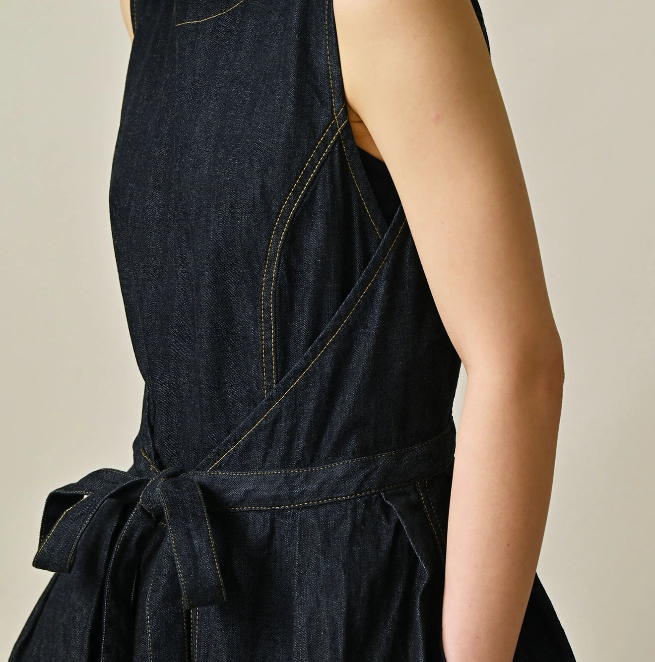 Mugihiko Denim Wrap Dress Nou Detail