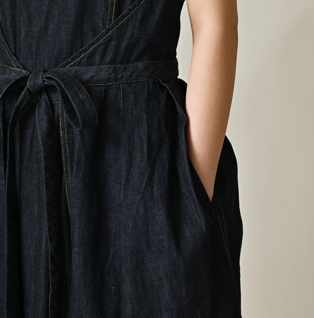 Mugihiko Denim Wrap Dress Nou Detail