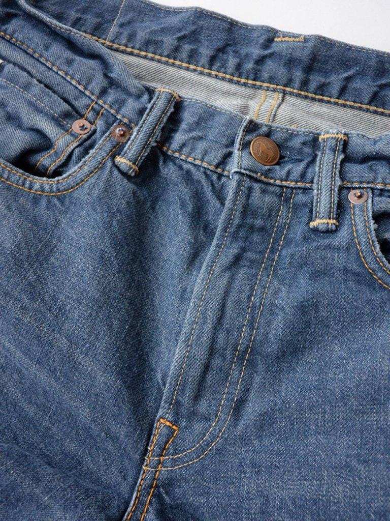 Hikohime Distressed Cotton Denim Pants