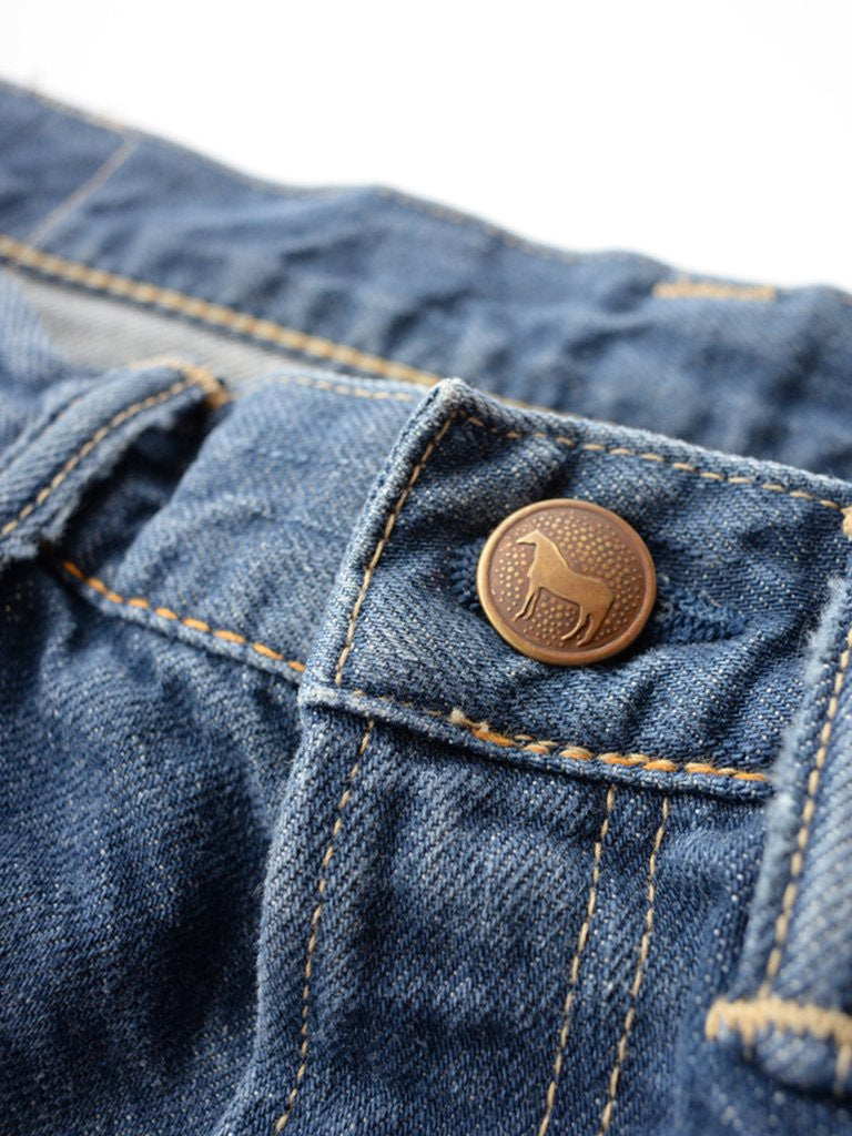 Hikohime Distressed Cotton Denim Pants