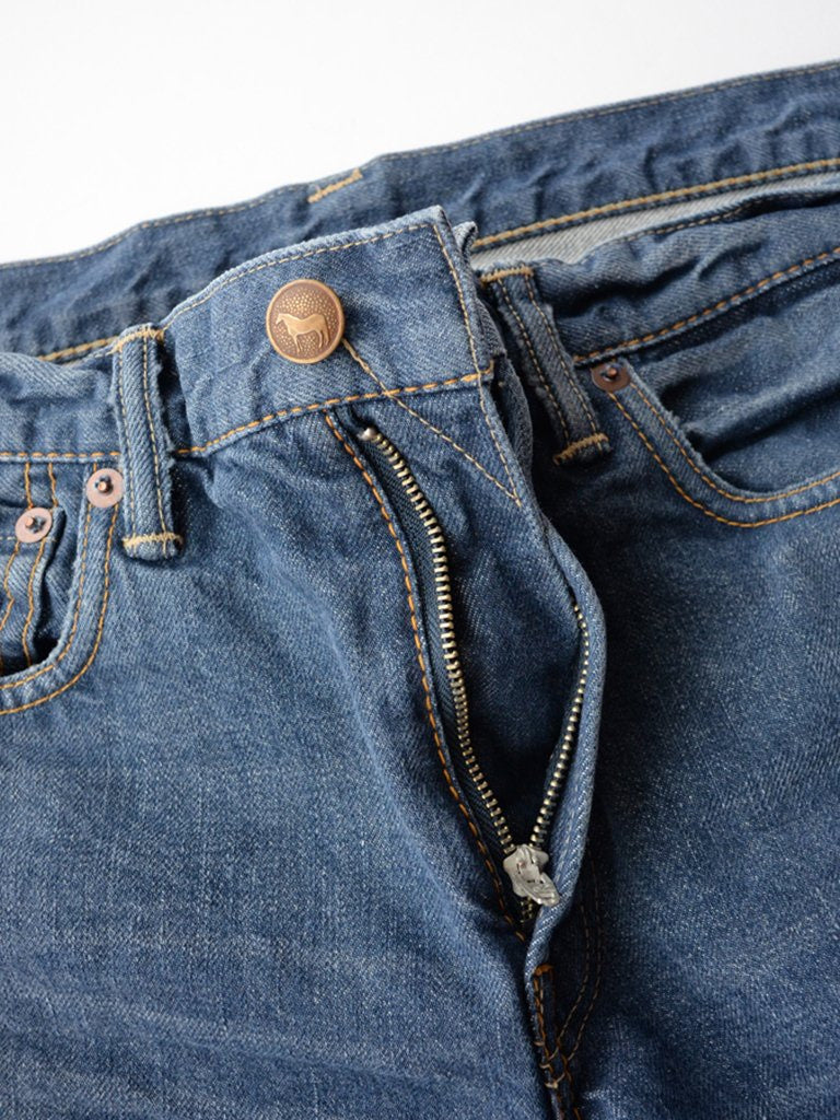 Hikohime Distressed Cotton Denim Pants