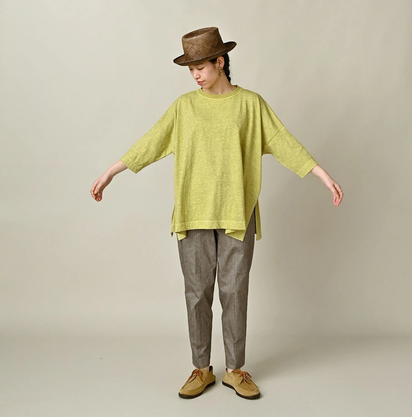 45 Plant Dyed Tenjiku Big Slit T-shirt
